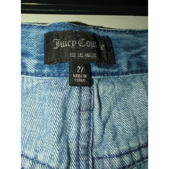 Juicy Couture Y2K Indigo Tie-Dye Relaxed Fit Straight Leg Jeans Size 27 NWOT - Picture 4 of 4